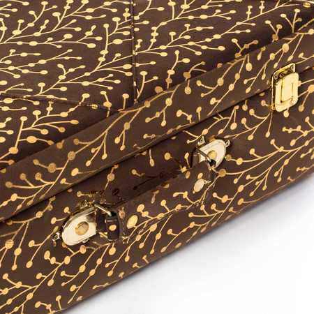 Vintiquewise Decorative Tufted Velvet Suitcase Treasure Chest, Brown, PK 2 QI003981_BN